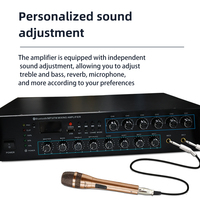 Amplificateur de sonorisation 6 zones à montage en rack avec contrôle de volume indépendant, entrées USB/AUX/MIC et lecteur MP3 intégré pour écoles/centres commerciaux