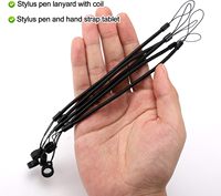 Cordon élastique pour stylo avec anneaux en silicone, attache rétractable pour stylet, sangle pour presse-papiers, support de tablette, laisse anti-perte