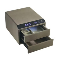 Coffre-fort antivol en métal à double couche avec revêtement en cuir, organisateur de bijoux à empreinte digitale et mot de passe, coffre de rangement sécurisé pour armoire