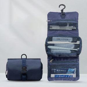 Sac de toilette pliable de style minimaliste japonais avec fermeture à bouton-pression pour hommes, voyage d'affaires, pochette de rangement pour cosmétiques - Product Image 1