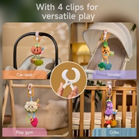 Tumama Kids 4 pièces hochets de légumes en peluche douce EN71 premier berceau de bébé siège de voiture poussette jouet suspendu avec anneau de dentition son froissé