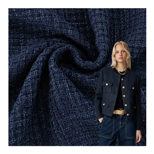 Tejido jacquard de lana mezclada teñida con hilo, estilo tweed, mezcla de poliéster, para ropa, de la colección de invierno. - Product Image 2