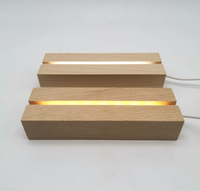 Support de base en bois carré de haute qualité pour éclairage LED, veilleuse, lampe LED 3D, alimenté par USB, base en bois pour acrylique DIY