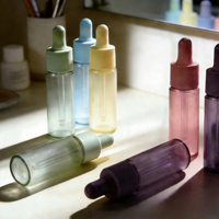 Flacon compte-gouttes cosmétique polyvalent 10ml/15ml/30ml, flacon compte-gouttes en verre coloré personnalisé