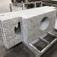 Comptoirs de salle de bain et de cuisine en granit préfabriqué blanc rose Brésil personnalisé Guanmay, éviers sous plan, dessus de meuble-lavabo, dessus de table