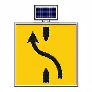 100x100cm Solar-powered Lane Change Sign White Reflector <b>Roadway</b> <b>Safety</b> Waterproof IP68 - Product Image 2