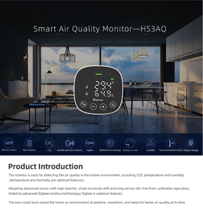 Zigbee Tuya, Wi-Fi, персональный портативный детектор углекислого газа, co2, монитор, сигнализация температуры и влажности, монитор качества воздуха - Product Image 3