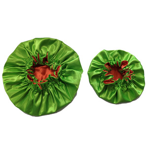 批发高品质定制徽标双层缎面内衬妈妈和宝宝帽子套装 - Product Image 2