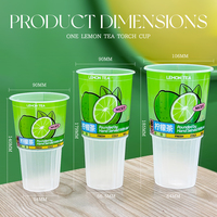 Gobelet en plastique jetable personnalisé avec logo, 700 ml, qualité alimentaire, 90 mm, gobelet en PP givré, gobelet à bulles, gobelet rayé avec couvercle en dôme, anti-fuite
