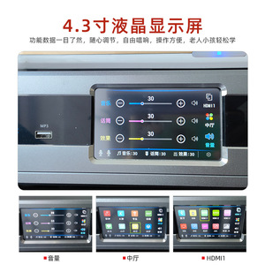 Karaoke Audio System 4.3 Inch All In One Amplifier With Microphone Bluetooth Support Stage Use - Product Image 5