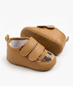 Botines infantiles con estampado de leopardo y doble correa, suela suave antideslizante para primeros pasos del bebé - Product Image 4