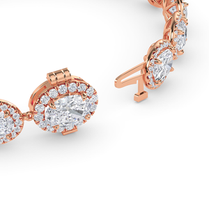 Bracelet en or rose avec diamant de culture unisexe, mettant en valeur une brillance éclatante, coupe radiante, design contemporain minimaliste, élégant - Product Image 2