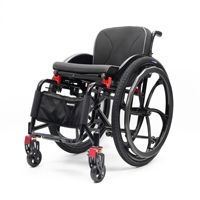 Fauteuil roulant manuel à absorption des chocs de la roue avant, grandes roues tout-terrain, portable, en alliage d'aluminium, certifié CE, garantie 1 an