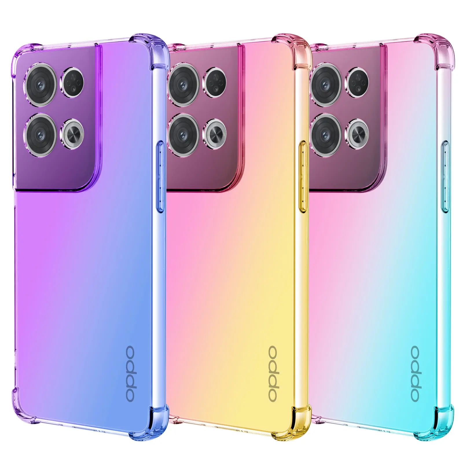 Shockproof Bumper Tpu Gradient Color Changing Mobile Cell Phone Case For oppo Reno 8 pro Reno 7 Reno 6 Pro Plus