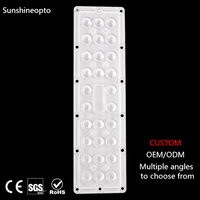 Optique de luminaire routier sur mesure 270x75mm 28 LED avec lentille optique PC 130 degrés, fabrication directe usine OEM ODM