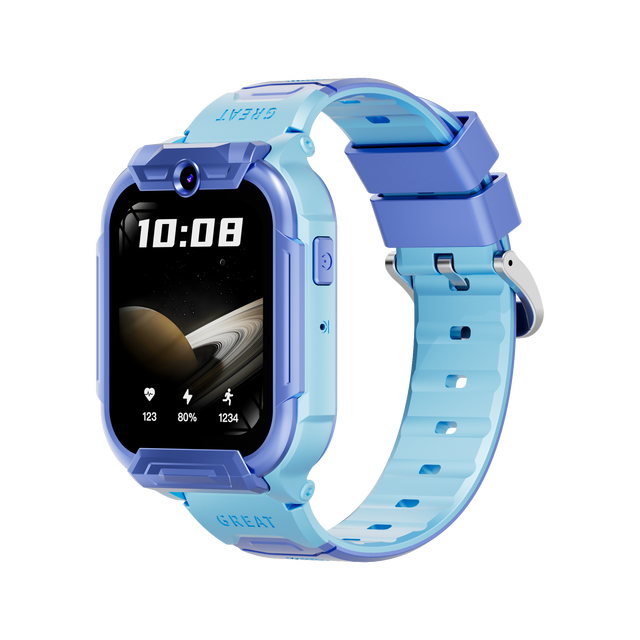 Kid Smart Watch with Camera Voice Chat & Photo Square Display Waterproof IP67 SOS Button Positioning Android for Boys Girls