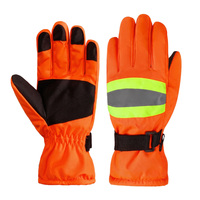 Gants de course thermiques en polaire pour sports de plein air, antidérapants, réfléchissants, élastiques, pour le contrôle de la sécurité routière et les conditions climatiques froides