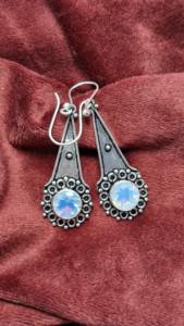 Trending Handmade Fire Opal Dangle <b>Earrings</b> 925 Sterling Silver Boho Vintage Jewelry Gift - Product Image 4