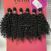 KAMA Extensions de cheveux bouclés Jerry 18 et 16 pouces, lots de mèches mixtes, mélange de cheveux humains, vente en gros