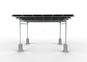 Cochera de acero solar Toldo de marco de metal inoxidable Garaje para aplicación de automóviles Cochera con energía solar - Product Image 3