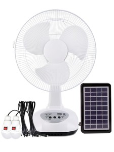 Rechargeable Solar Table <b>Fan</b> Solar Portable <b>Fan</b> With Two Light Bulbs Energy Saving DC Charging <b>Stand</b> <b>Fan</b> For Tent Travel Indoor - Product Image 4