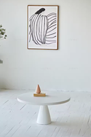Table basse ronde moderne vintage Wabi Sabi Japandi Mobilier de salon luxe en béton blanc