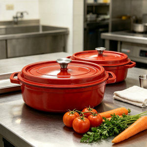 Cocotte en fonte émaillée robuste pour la maison, la cuisine et les restaurants, avec couvercle - Product Image 1