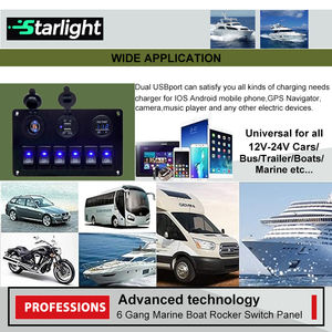 Échantillon gratuit panneau d'interrupteurs à bascule 6 groupes étanche tableau de bord en aluminium panneau d'interrupteurs antibrouillard 5 broches - Product Image 6