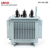 Transformateur triphasé 125 kVA à bain d'huile Dyn11/Yyn0 10 kV vers 0,4 kV haute efficacité pour les entrepreneurs électriques et les entreprises EPC