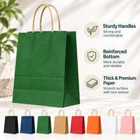 Petits sacs cadeaux en papier kraft avec poignées, logo personnalisé, emballage pour bijoux, sacs en papier pour boutique de détail