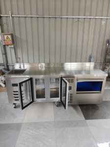 Máquina de Hielo Lanxin Comercial para Bares, Máquina Todo en Uno con Luz Azul, Refrigerador para Tiendas de Té con Leche, Máquina Automática de Hielo en Cubos Grande - Product Image 5