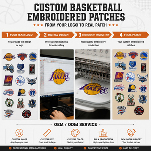 Écusson brodé avec logo du club de basketball, peut être repassé sur les vêtements, étiquette brodée - Product Image 3