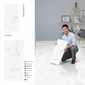 Carreaux de mur de sol en porcelaine polie de 600x1200mm à haute brillance pour salle de bain extérieure-Fabriqué à Foshan - Product Image 2