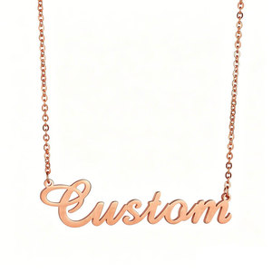 Collar de Oro de 18K, Acero Inoxidable 316L, Placa con Nombre Personalizada, Collar con Letra Personalizada para Hombre y Mujer - Product Image 5