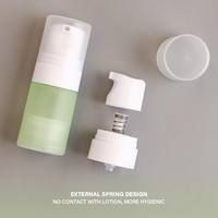 Sérum lotion cosmétique blanc flacon à pompe sans air PP 15 ml 30 ml 50ml fond de teint sous vide emballage mat flacon sans air