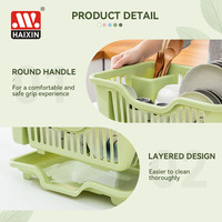 Égouttoir à vaisselle Haixing en plastique, essentiel pour l'organisation et le rangement, avec porte-couverts et plateau pour comptoir de cuisine et maison
