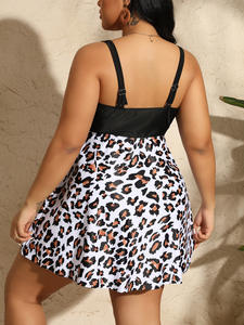 5XL pakaian renang wanita ukuran besar Tankini 2 potong perca cetak pinggang tinggi baju renang melengkung wanita pantai Brasil pakaian mandi besar - Product Image 6