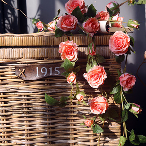 Guirlandes de roses artificielles Yihua Floral Art, fleurs en soie, champagne, blanc, rose, décoration murale pour la maison, décoration intérieure - Product Image 3