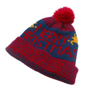 หมวกไหมพรมถักลายคริสต์มาสอเนกประสงค์สำหรับฤดูหนาว บุขนอะคริลิกหนานุ่ม อุ่น กันลม เหมาะสำหรับกิจกรรมกลางแจ้ง - Product Image 1