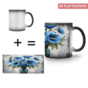 Mug personnalisé avec motif textuel, 11 oz, céramique noire givrée, tasse magique changeant de couleur à la chaleur - Product Image 4