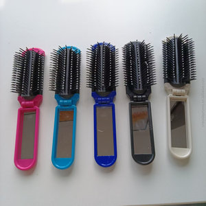 Ensemble peigne et brosse à cheveux pliables jetables en plastique recyclable <span class=keywords><strong>5</strong></span> <span class=keywords><strong>étoiles</strong></span> avec miroir et dents en caoutchouc pour le voyage - Product Image 1