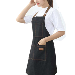 Delantal de Peluquería de Mezclilla, Impermeable, Resistente a la Decoloración, Talla Grande, <span class=keywords><strong>Chaleco</strong></span> Profesional para Estilistas, con Bolsillos, para Hombre y Mujer, <span class=keywords><strong>Negro</strong></span> - Product Image 5