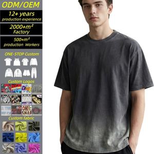 T-shirts pour hommes en coton, coupe ample, couleur dégradée vintage, poids lourd 260 g/m², prix bas, vente en gros du fabricant, modèle TKAN918D - Product Image 1