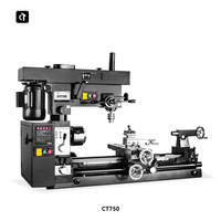 Tour-fraiseuse multifonction CT750, mini-machine de fraisage et de perçage de bureau pour le traitement des métaux et l'enseignement scolaire