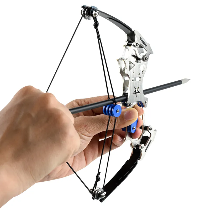 Mini 304 Stainless Steel Composite Bow Small Pulley Bow And Arrow Shooting Toy Indoor And Outdoor Pressure Relief Set