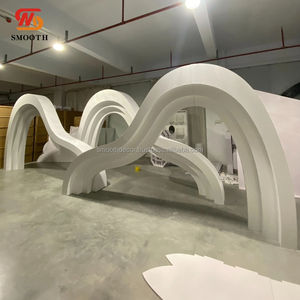 ฉากหลังโค้งพีวีซีสีขาวเรียบของตกแต่งซุ้มแต่งงานพิธีแต่งงานฉากหลังติดผนัง - Product Image 6