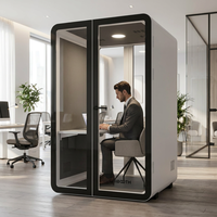 Cabine de conférence acoustique sur mesure avec ports d'alimentation et USB intégrés, salle silencieuse modulaire, cabine insonorisée pour réunions de bureau