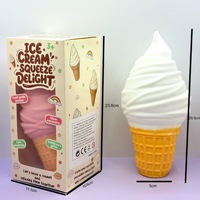Cornet de crème glacée géant, jouet sensoriel souple et réaliste à presser pour soulager le stress, cadeau de fête pour enfants et adultes