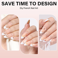 Faux Ongles Amande Français Ovale Cercueil 180 pièces 15 Tailles Couverture Complète à Presser Professionnels Salon Nude Rose Blanc Pointe OEM