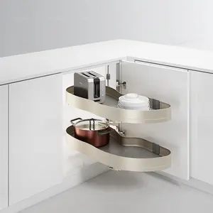 NUOMI magic corner disco girevole Soft Close S Corner lazy susan dispensa organizer storage da cucina per organizer per armadietto